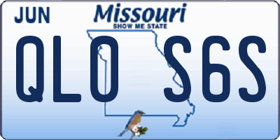 MO license plate QL0S6S