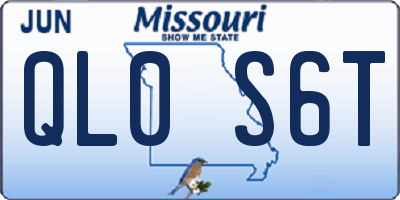 MO license plate QL0S6T