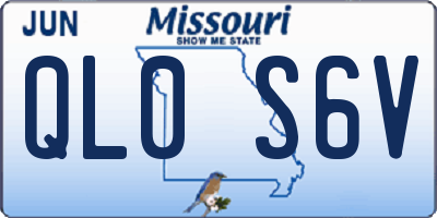 MO license plate QL0S6V