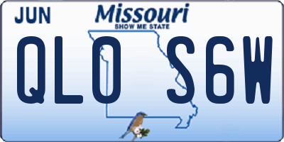 MO license plate QL0S6W