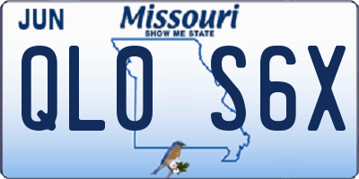 MO license plate QL0S6X