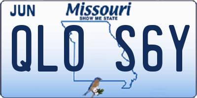 MO license plate QL0S6Y