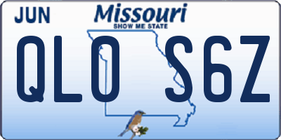 MO license plate QL0S6Z