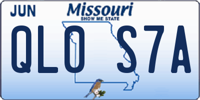 MO license plate QL0S7A