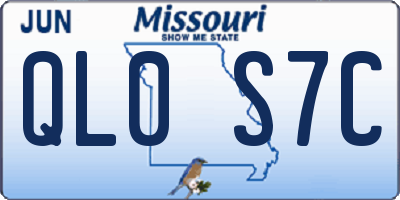 MO license plate QL0S7C