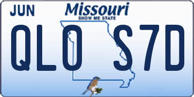 MO license plate QL0S7D