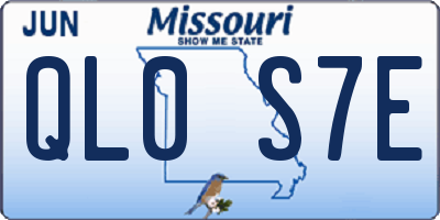 MO license plate QL0S7E
