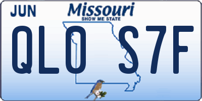 MO license plate QL0S7F