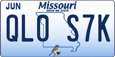 MO license plate QL0S7K