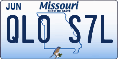 MO license plate QL0S7L