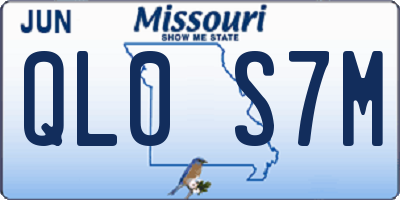 MO license plate QL0S7M