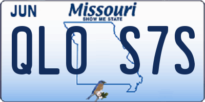 MO license plate QL0S7S