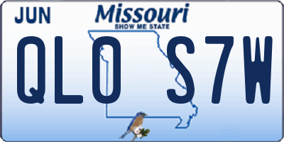 MO license plate QL0S7W