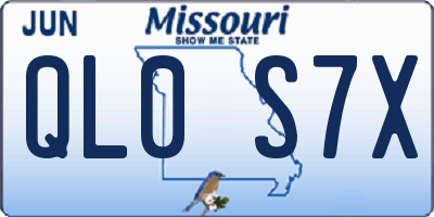 MO license plate QL0S7X