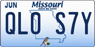 MO license plate QL0S7Y