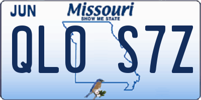 MO license plate QL0S7Z