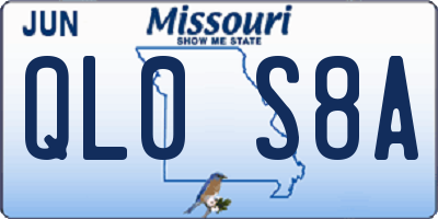 MO license plate QL0S8A