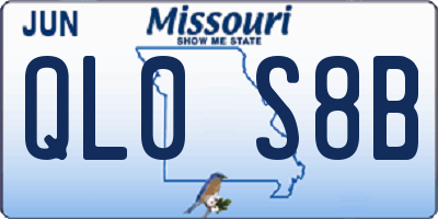 MO license plate QL0S8B