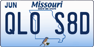 MO license plate QL0S8D