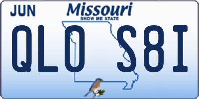 MO license plate QL0S8I
