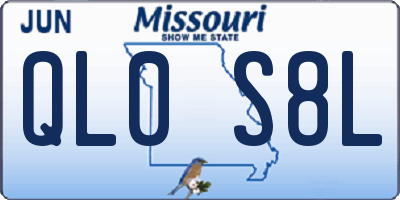 MO license plate QL0S8L