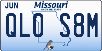 MO license plate QL0S8M