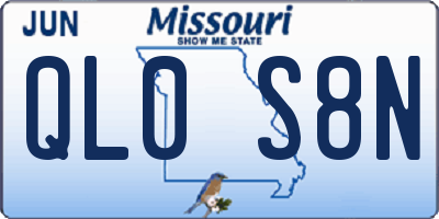 MO license plate QL0S8N