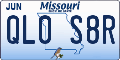 MO license plate QL0S8R
