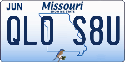 MO license plate QL0S8U