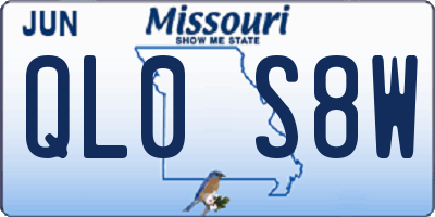 MO license plate QL0S8W