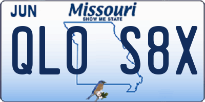 MO license plate QL0S8X
