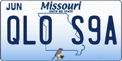MO license plate QL0S9A
