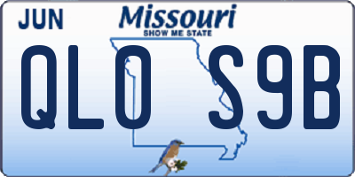 MO license plate QL0S9B