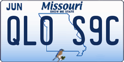 MO license plate QL0S9C