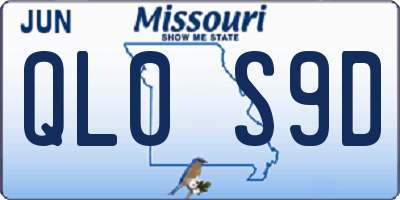 MO license plate QL0S9D