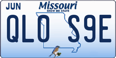 MO license plate QL0S9E