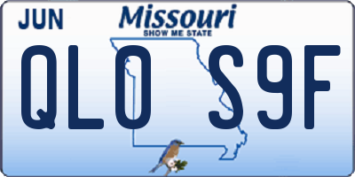 MO license plate QL0S9F