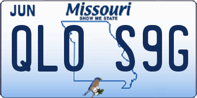 MO license plate QL0S9G