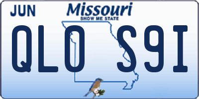 MO license plate QL0S9I