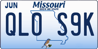 MO license plate QL0S9K