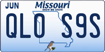 MO license plate QL0S9S