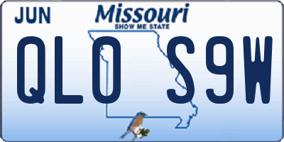 MO license plate QL0S9W