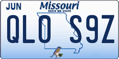 MO license plate QL0S9Z