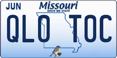MO license plate QL0T0C