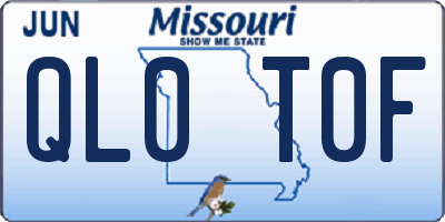 MO license plate QL0T0F