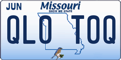 MO license plate QL0T0Q