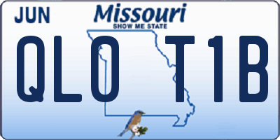MO license plate QL0T1B