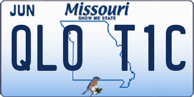 MO license plate QL0T1C
