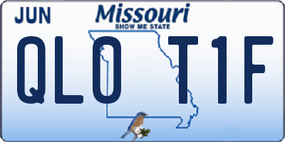 MO license plate QL0T1F