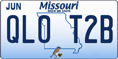 MO license plate QL0T2B
